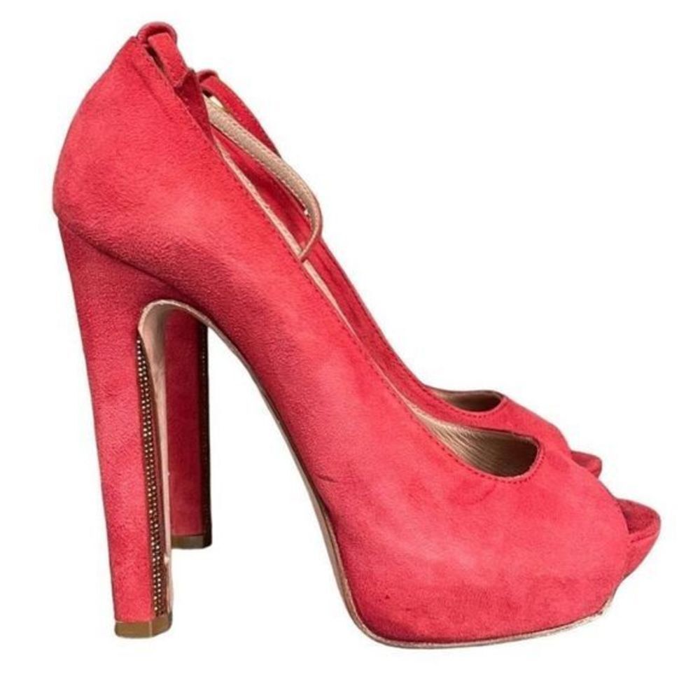 Herve Leger Balin Peep-toe Suede Pump - Picture 4 of 16